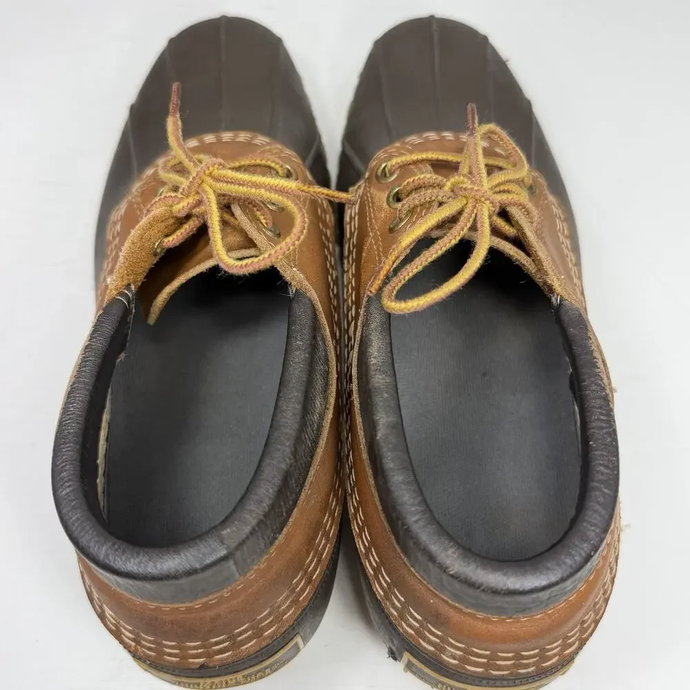 LL Bean Maine Hunting Shoe Men 9 Narrow GN Brown Low Top Duck Boots VTG USA GUC